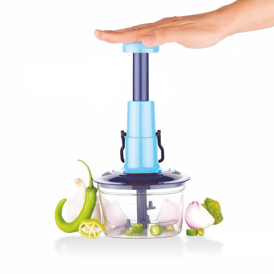 Push Chopper Round Shape Vegetable Fruit Cutter 2 in 1 Vegetable & Fruit Chopper 650ml